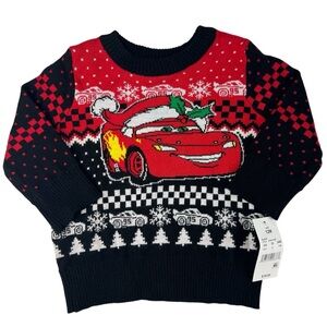 Disney Pixar Cars Lightning McQueen Christmas Knit Sweater Infant Size 12M